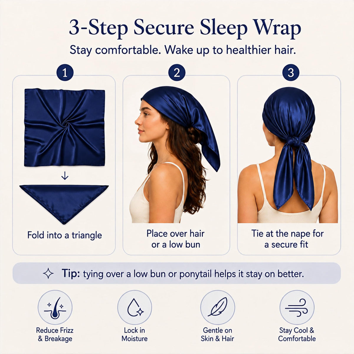 PoeticEHome 100% Mulberry Silk Head Scarf for Women, 35 x 35 Inch Square