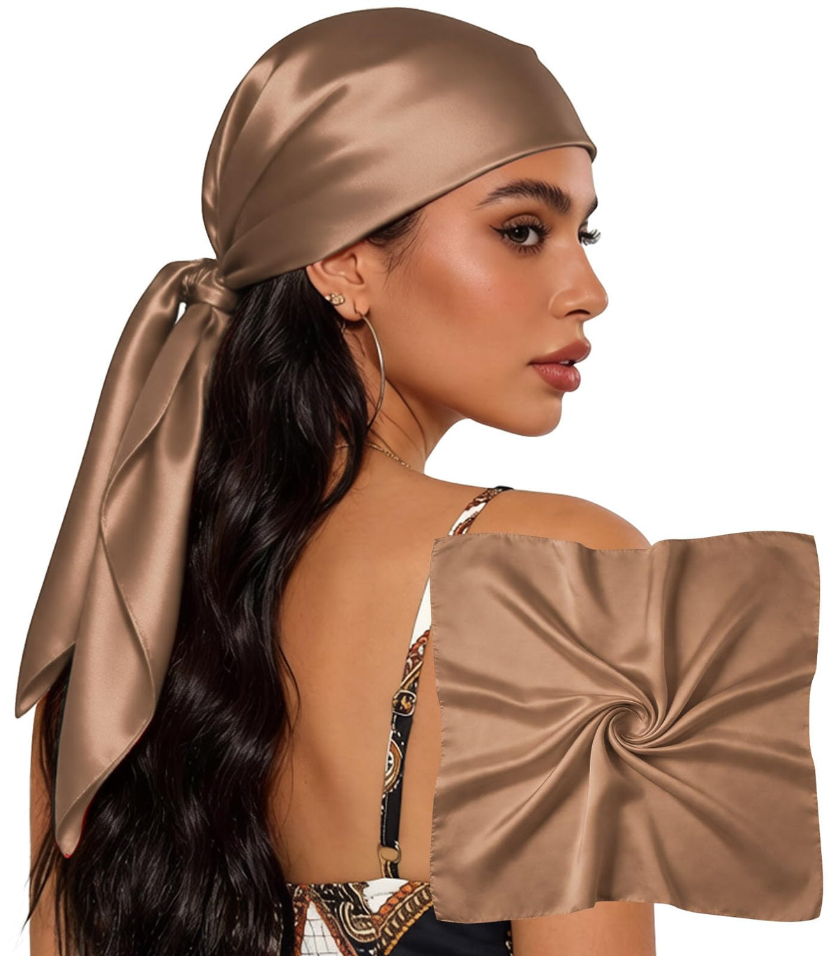 Sumolux Head Hair Scarf for Women 35" Like Satin Silk Hair Wrapping Bandana