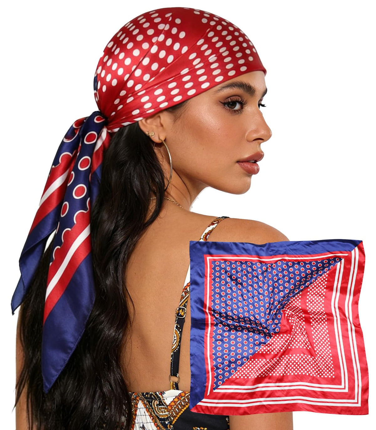 Sumolux Head Hair Scarf for Women 35" Like Satin Silk Hair Wrapping Bandana