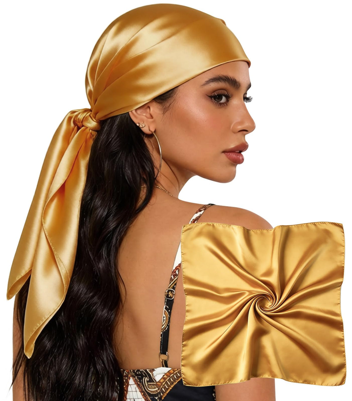 Sumolux Head Hair Scarf for Women 35" Like Satin Silk Hair Wrapping Bandana