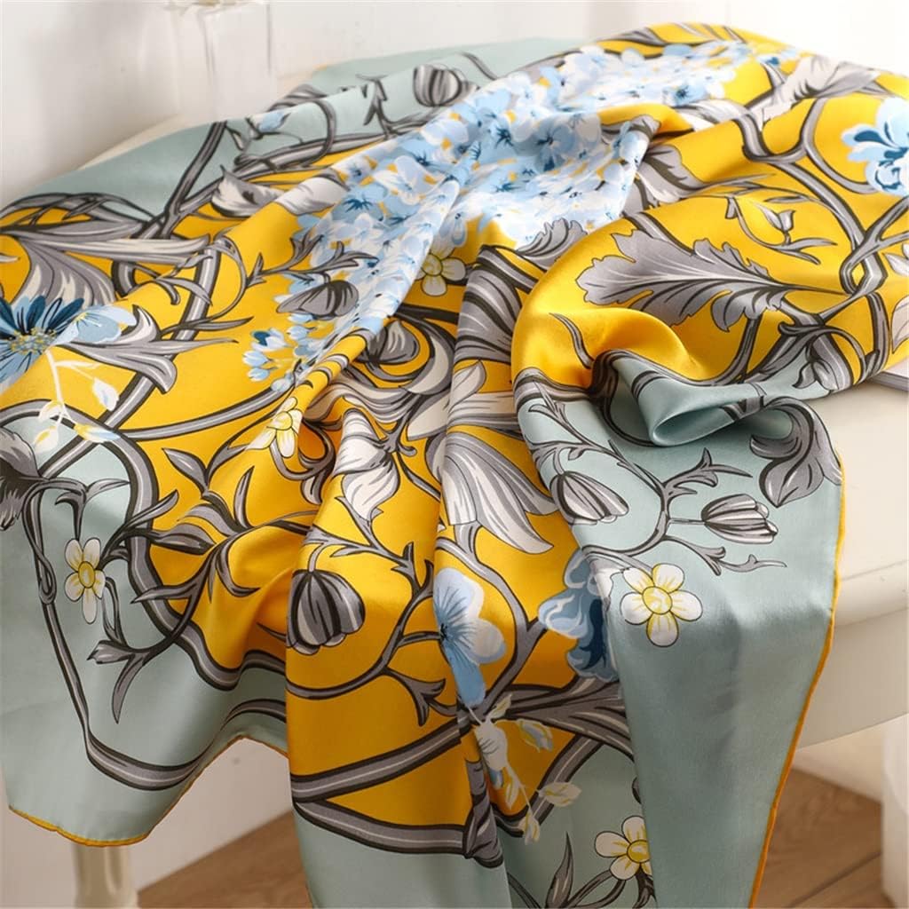 Green Large‑Square Silk Shawl Scarf