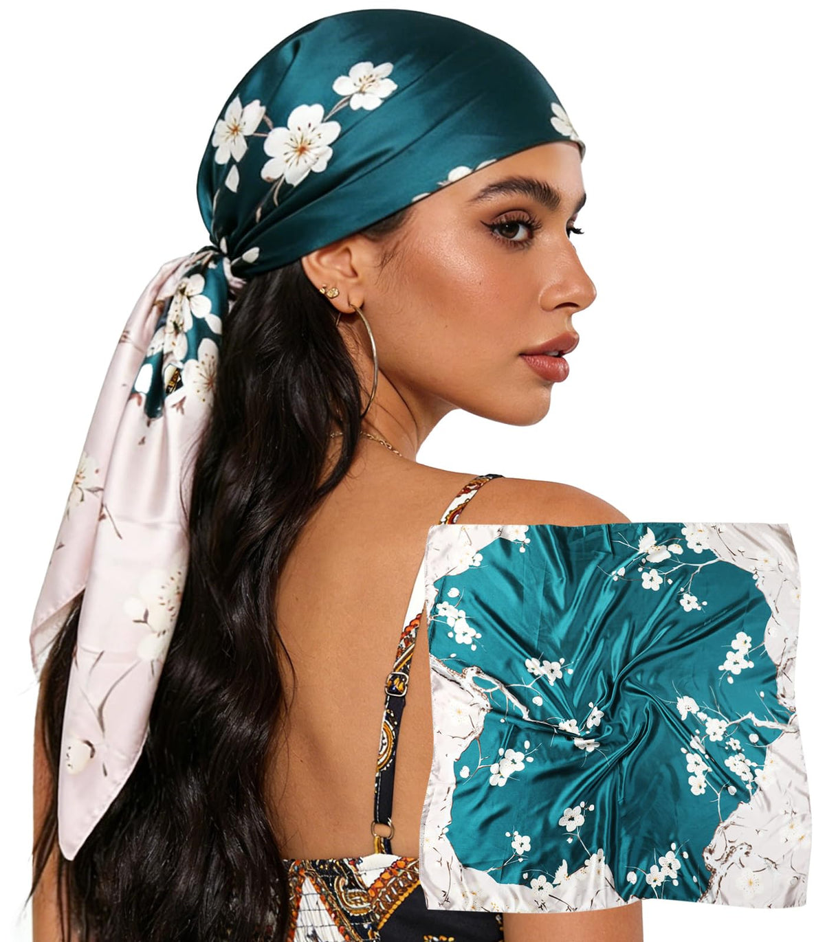 Sumolux Head Hair Scarf for Women 35" Like Satin Silk Hair Wrapping Bandana
