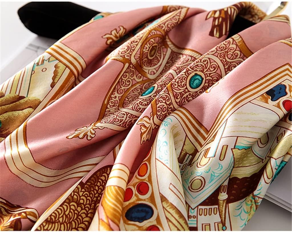 Euro‑American Plain Crepe‑Satin Large‑Square Silk Scarf
