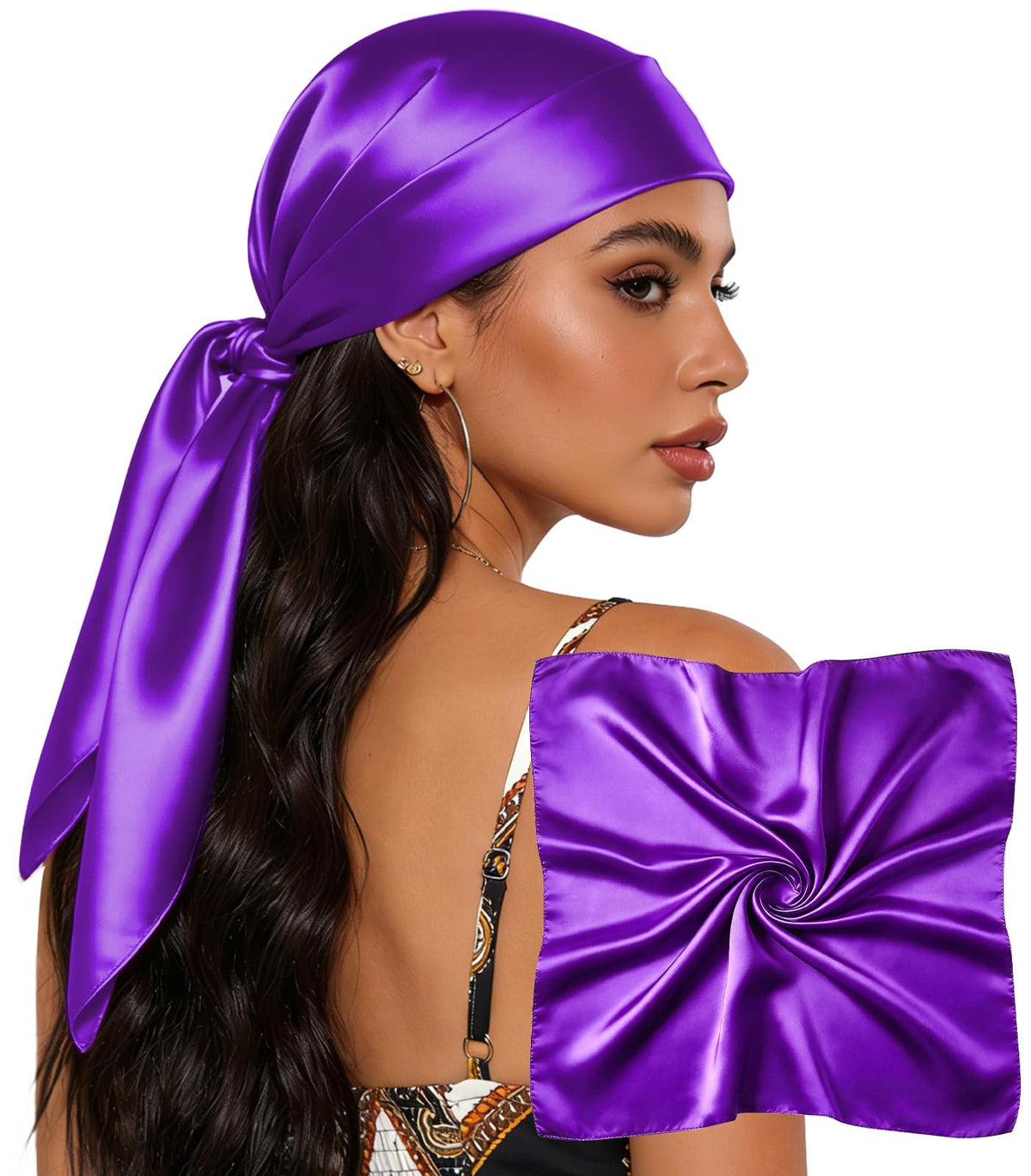 Sumolux Head Hair Scarf for Women 35" Like Satin Silk Hair Wrapping Bandana
