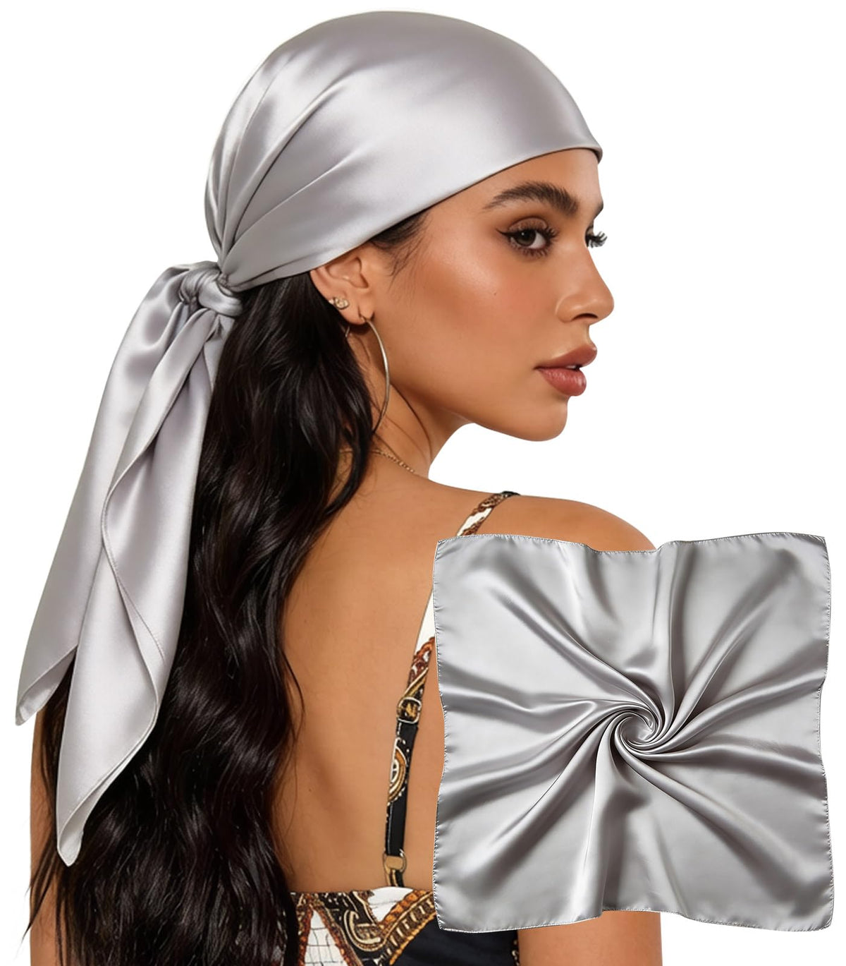 Sumolux Head Hair Scarf for Women 35" Like Satin Silk Hair Wrapping Bandana