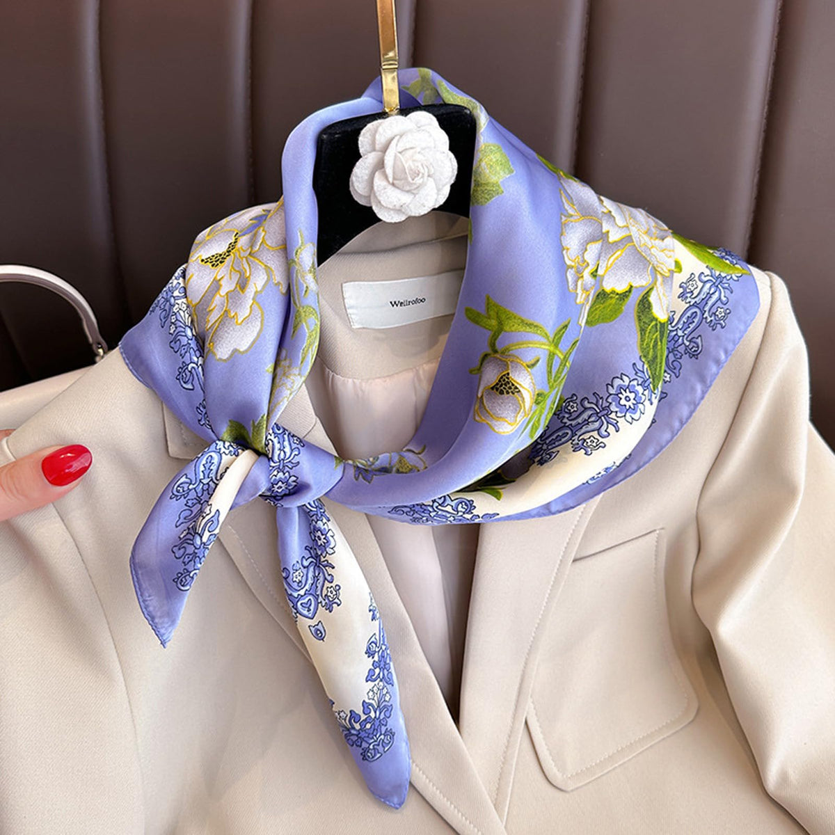 Ciormis 100% Mulberry Silk Scarf-Women's 21''/27''Square Silk Hair Head Scarf Neckerchief with Gift Packaged