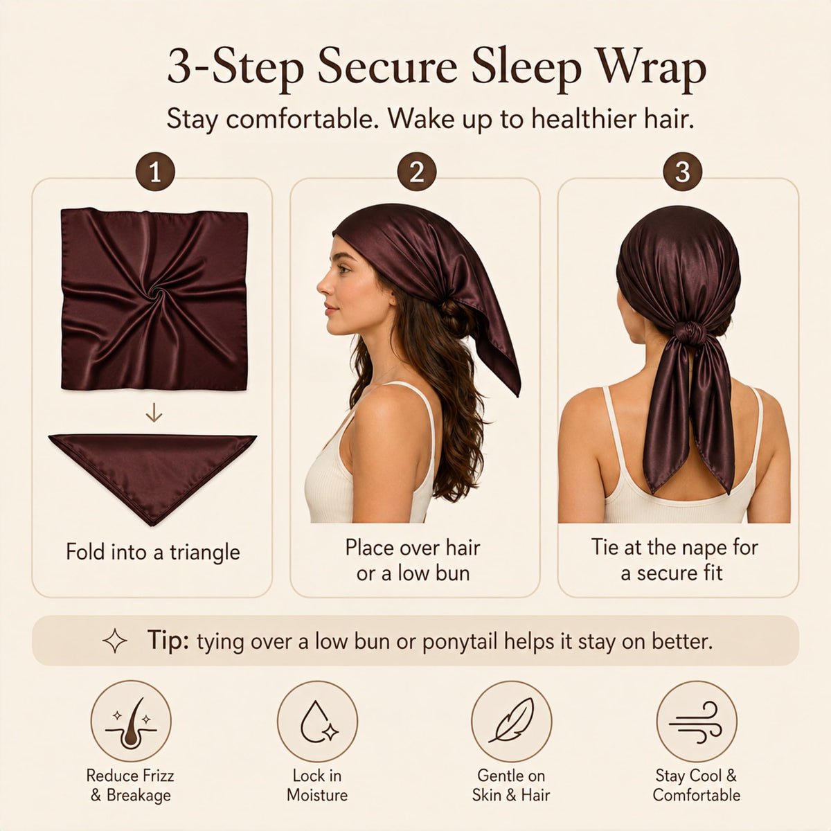 PoeticEHome 100% Mulberry Silk Head Scarf for Women, 35 x 35 Inch Square