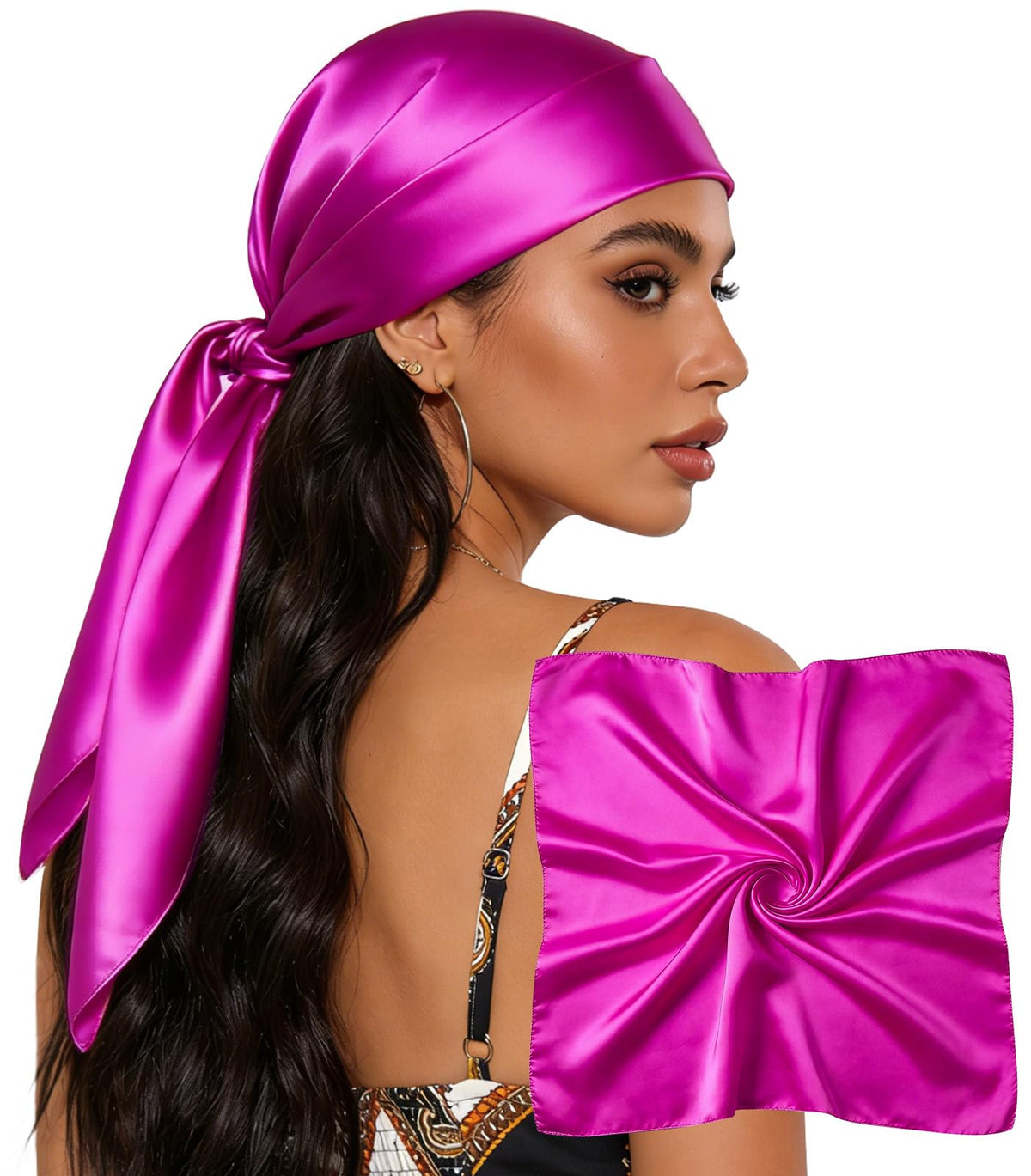 Sumolux Head Hair Scarf for Women 35" Like Satin Silk Hair Wrapping Bandana