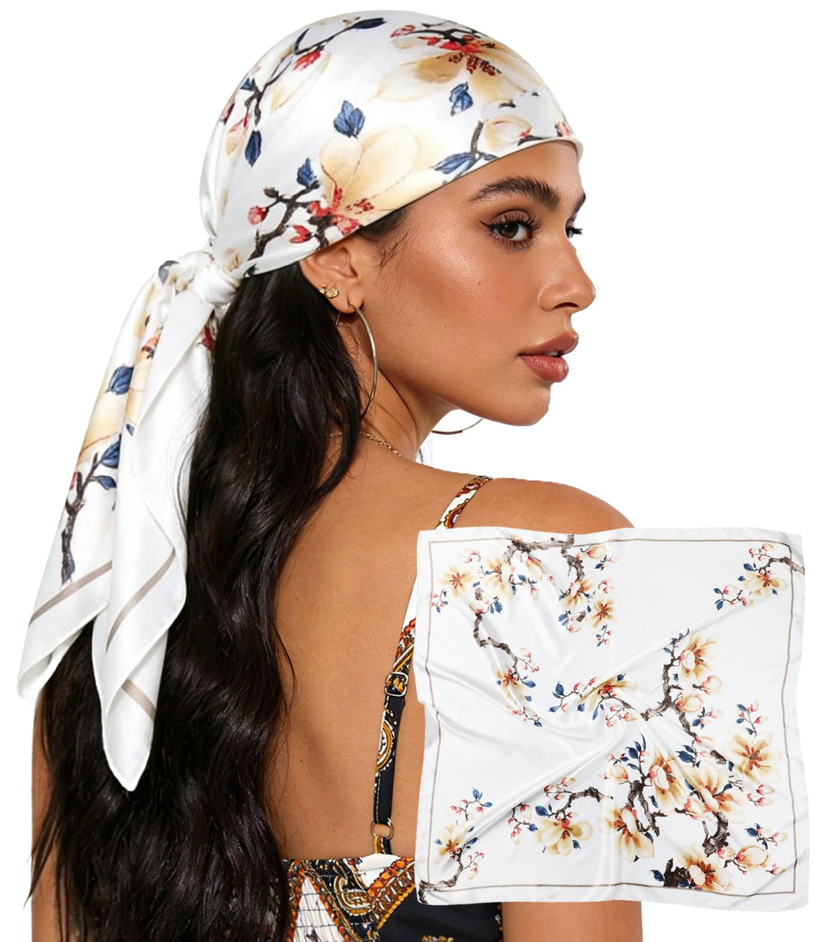 Sumolux Head Hair Scarf for Women 35" Like Satin Silk Hair Wrapping Bandana
