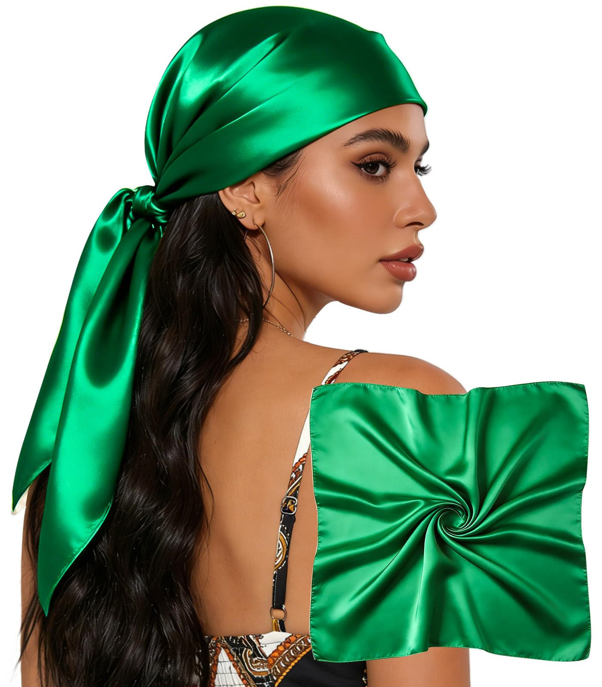 Sumolux Head Hair Scarf for Women 35" Like Satin Silk Hair Wrapping Bandana