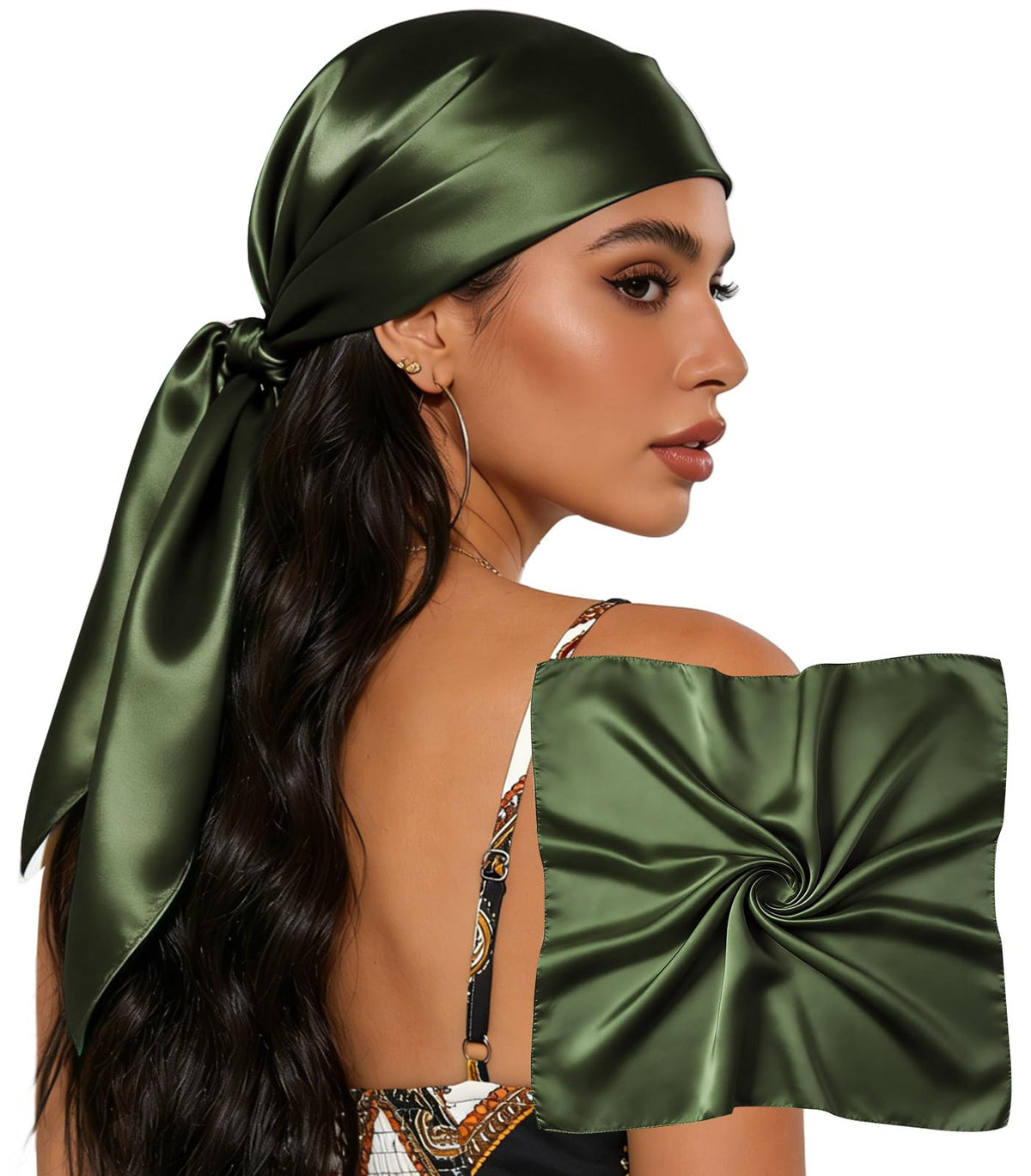Sumolux Head Hair Scarf for Women 35" Like Satin Silk Hair Wrapping Bandana