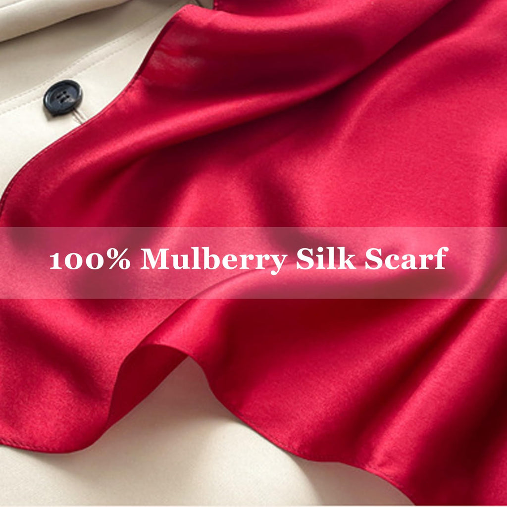 Ciormis 100% Mulberry Silk Scarf-Women's 21''/27''Square Silk Hair Head Scarf Neckerchief with Gift Packaged