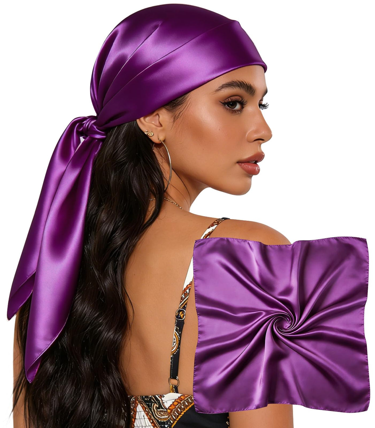 Sumolux Head Hair Scarf for Women 35" Like Satin Silk Hair Wrapping Bandana