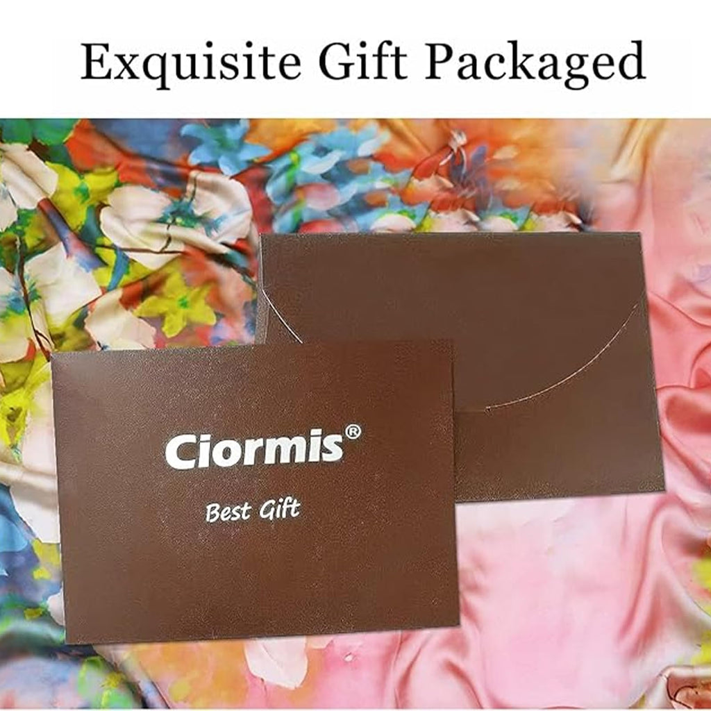 Ciormis 100% Mulberry Silk Scarf-Women's 21''/27''Square Silk Hair Head Scarf Neckerchief with Gift Packaged