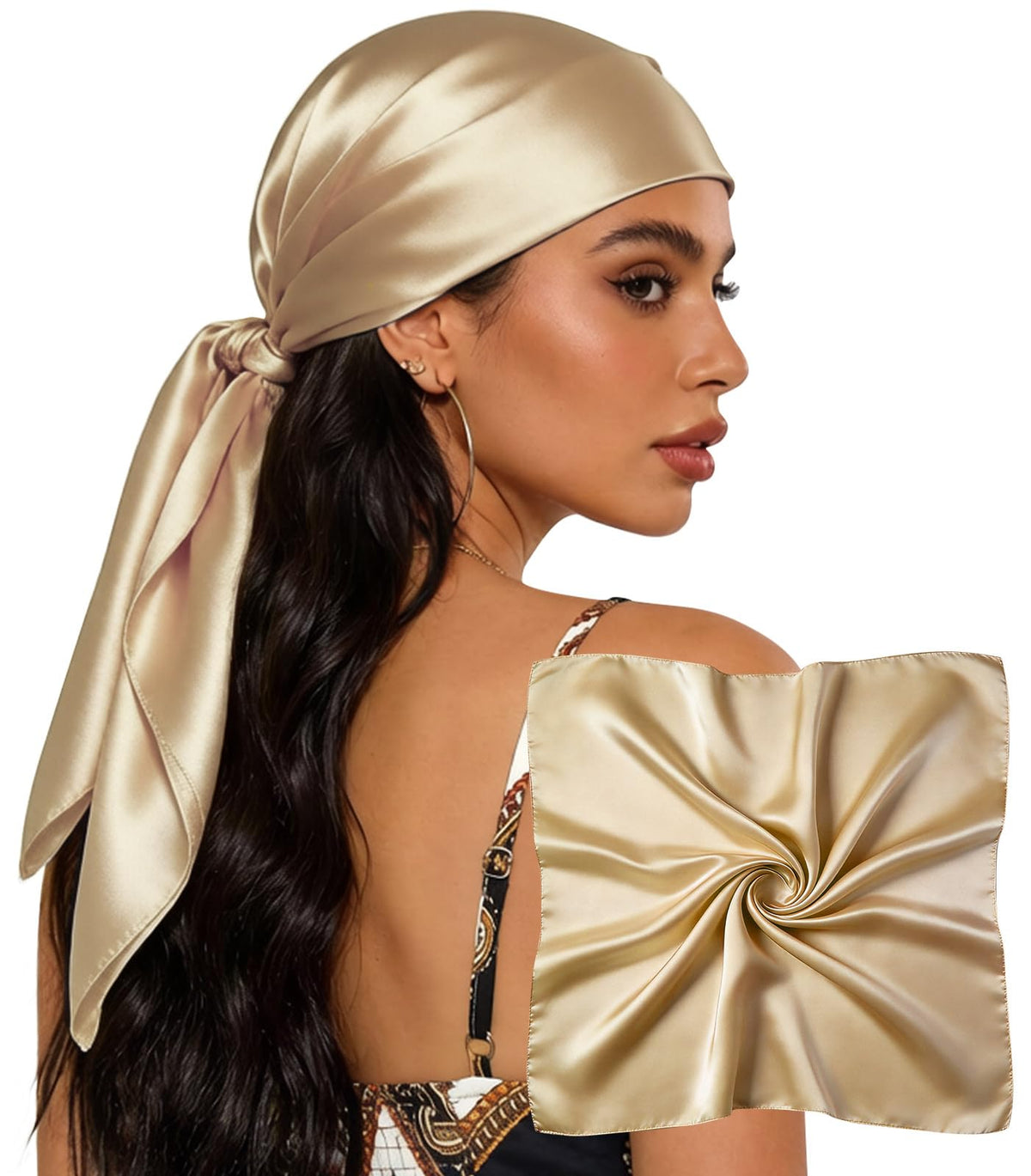 Sumolux Head Hair Scarf for Women 35" Like Satin Silk Hair Wrapping Bandana