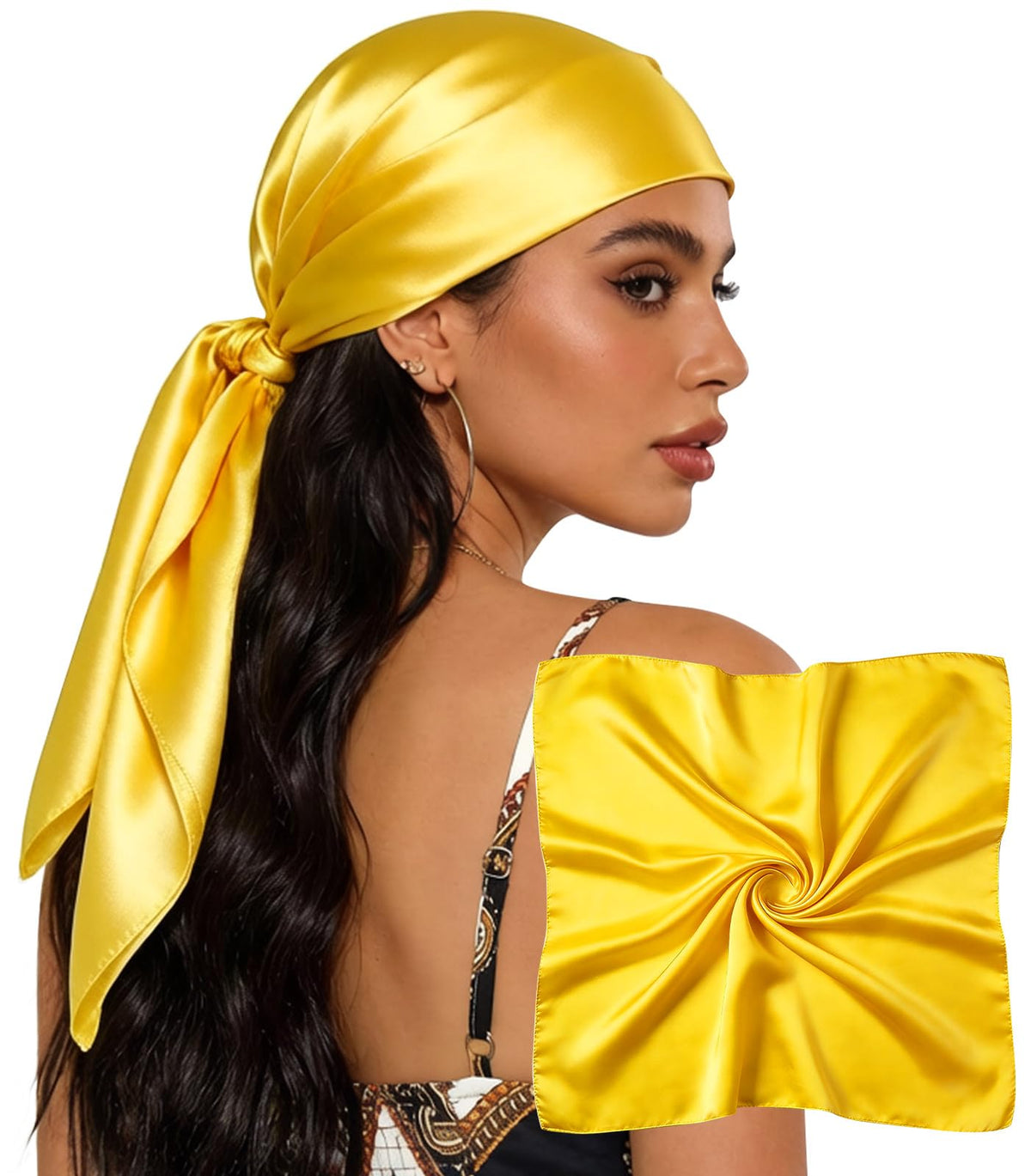 Sumolux Head Hair Scarf for Women 35" Like Satin Silk Hair Wrapping Bandana