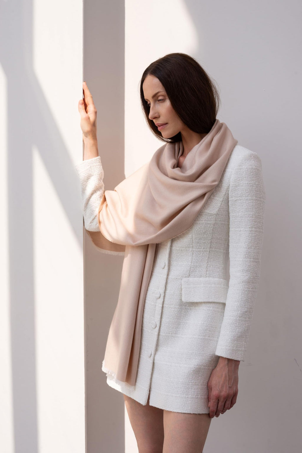 Italian Broad 70% Cashmere and 30% Silk Scarf Shawl Wrap Stole of Premium Quality Super Soft Made in Italy for Woman
