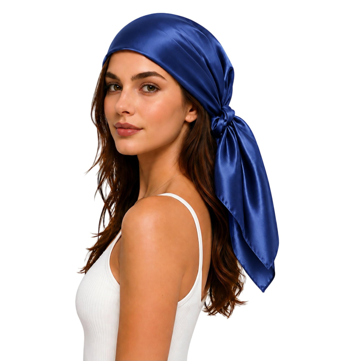 PoeticEHome 100% Mulberry Silk Head Scarf for Women, 35 x 35 Inch Square