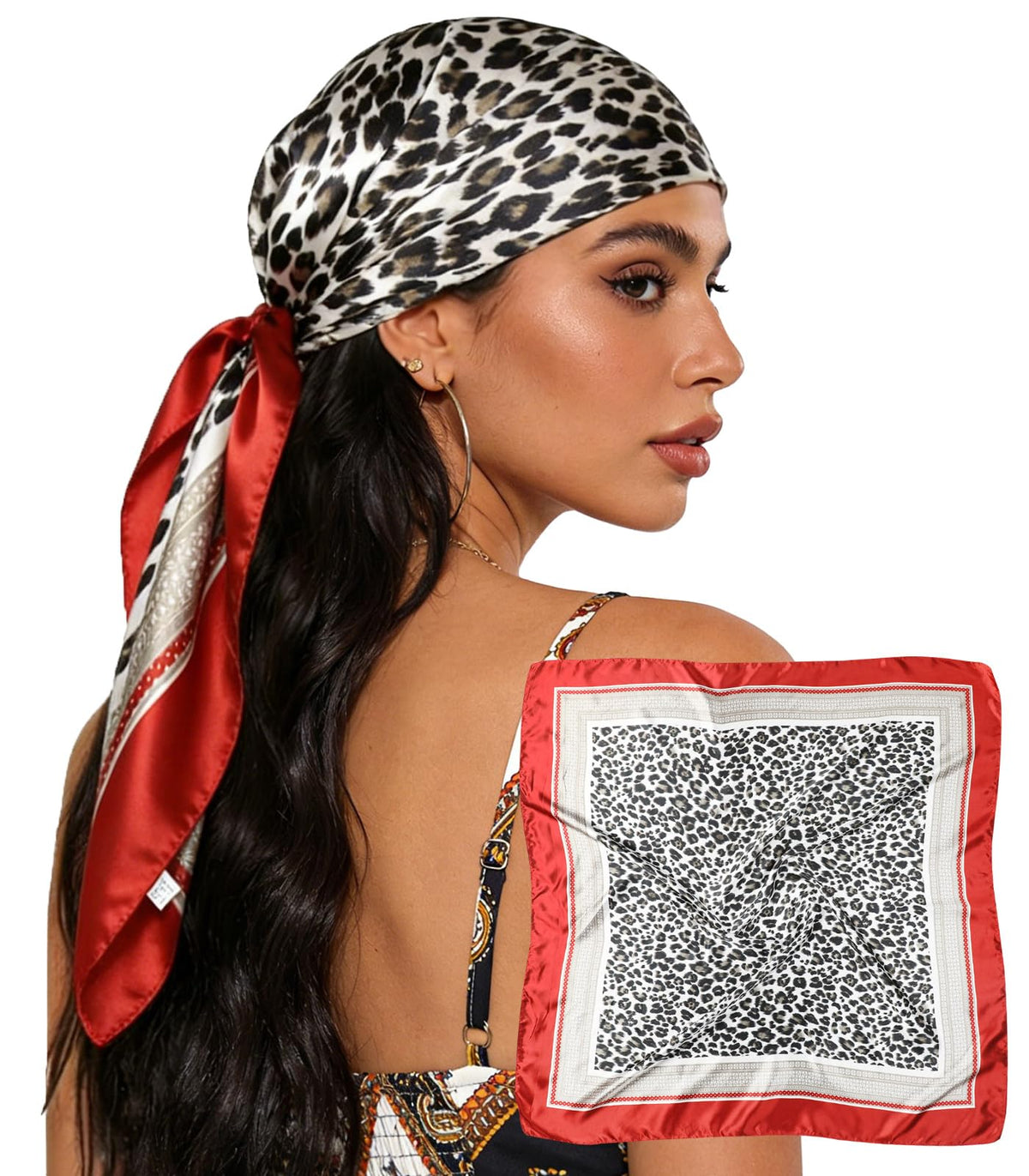 Sumolux Head Hair Scarf for Women 35" Like Satin Silk Hair Wrapping Bandana