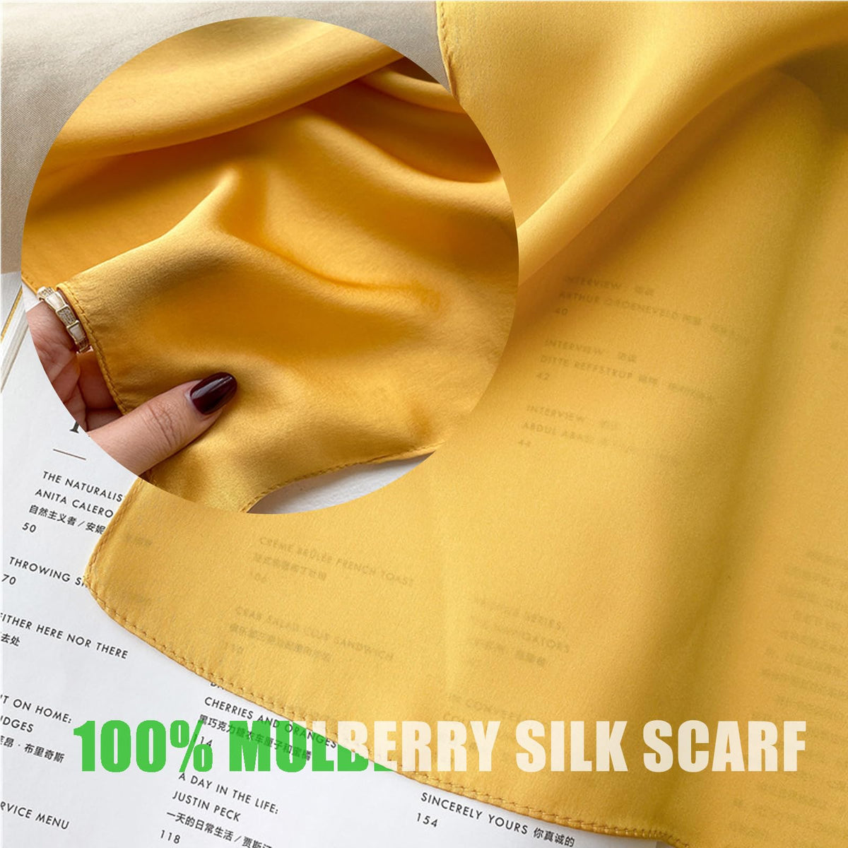 Ciormis 100% Mulberry Silk Scarf-Women's 21''/27''Square Silk Hair Head Scarf Neckerchief with Gift Packaged