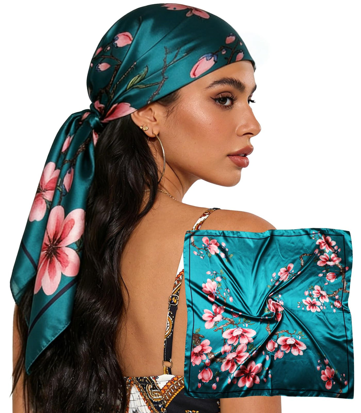 Sumolux Head Hair Scarf for Women 35" Like Satin Silk Hair Wrapping Bandana