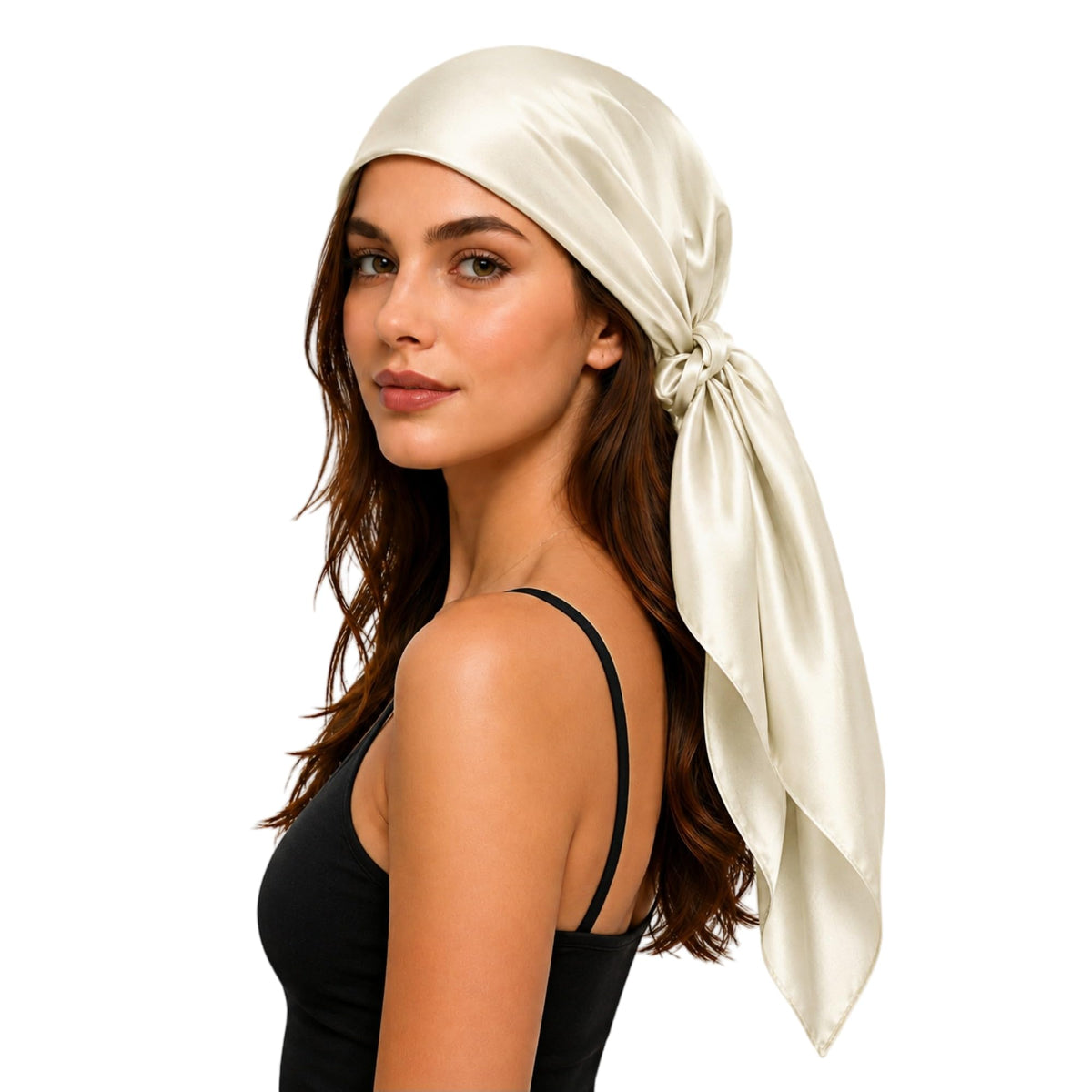 PoeticEHome 100% Mulberry Silk Head Scarf for Women, 35 x 35 Inch Square