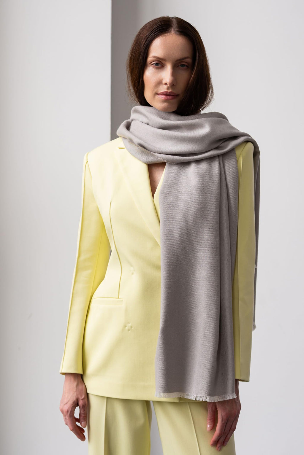 Italian Broad 70% Cashmere and 30% Silk Scarf Shawl Wrap Stole of Premium Quality Super Soft Made in Italy for Woman
