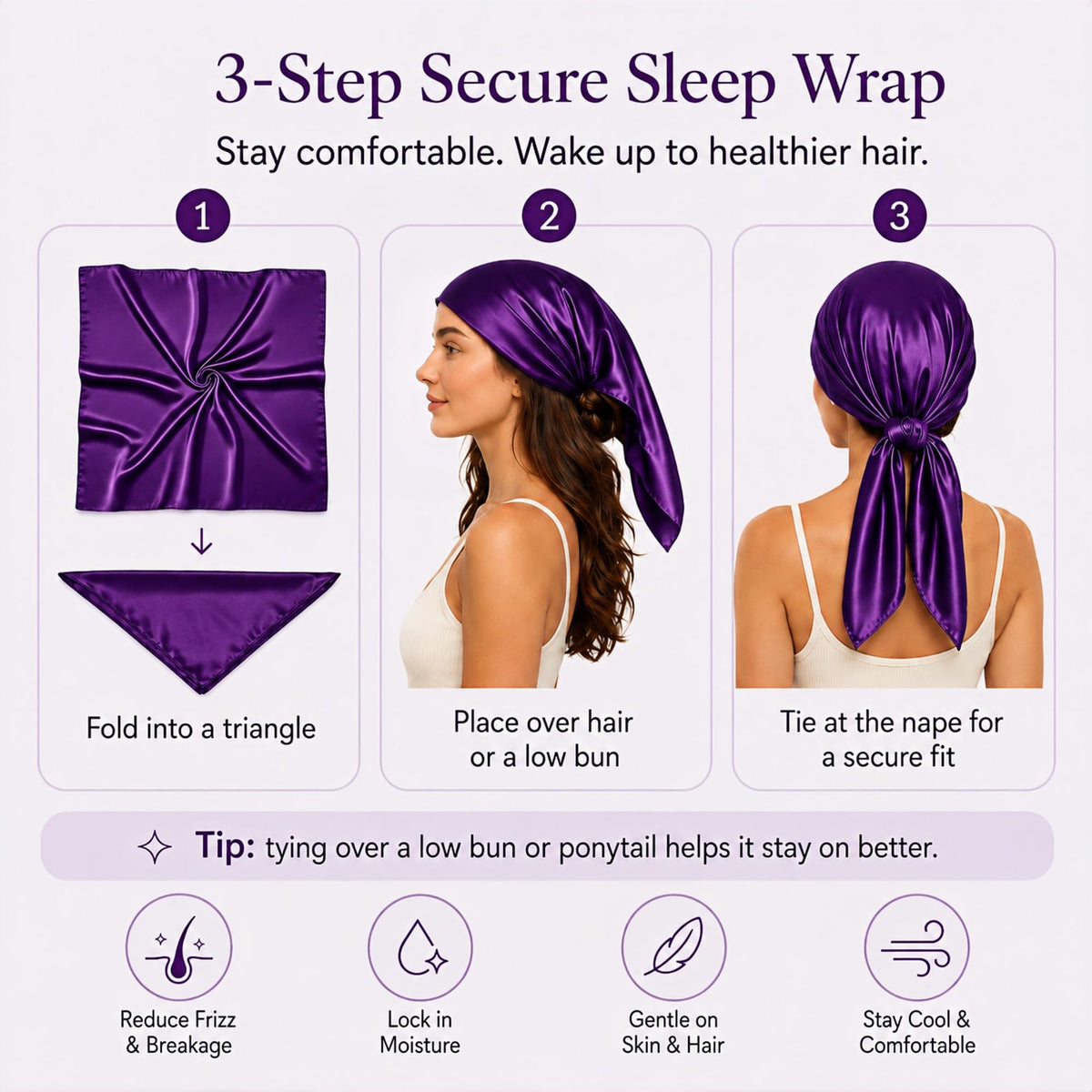 PoeticEHome 100% Mulberry Silk Head Scarf for Women, 35 x 35 Inch Square