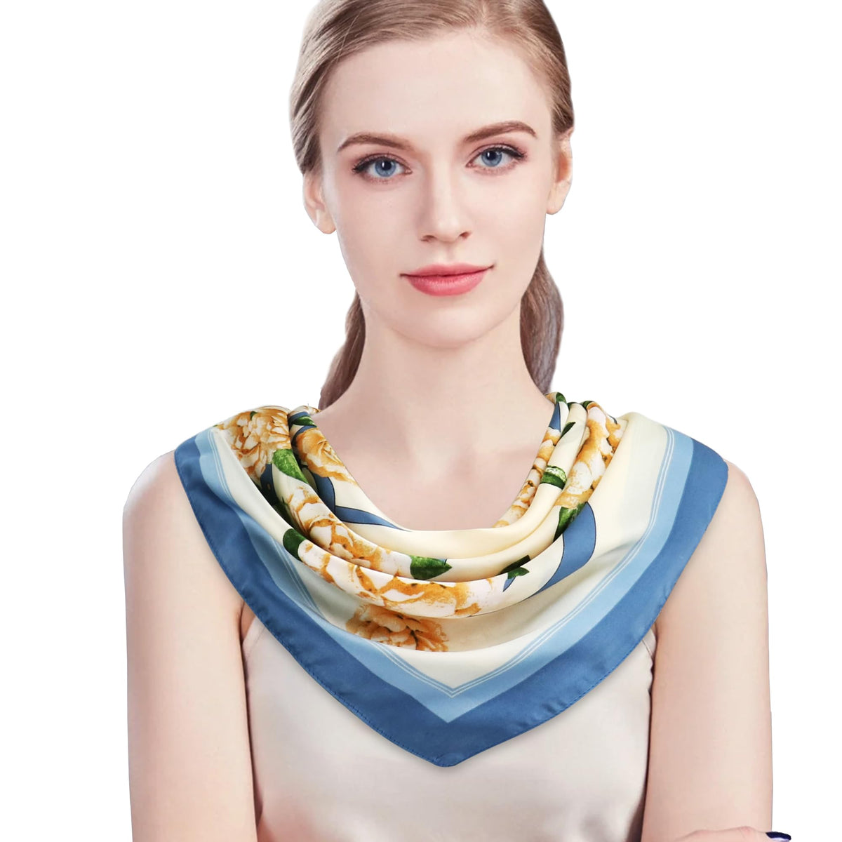 vimate 35" Square Silk Like Head Scarf - Women's Fashion Satin Scarf Bandana for Hair Wrapping at Night.