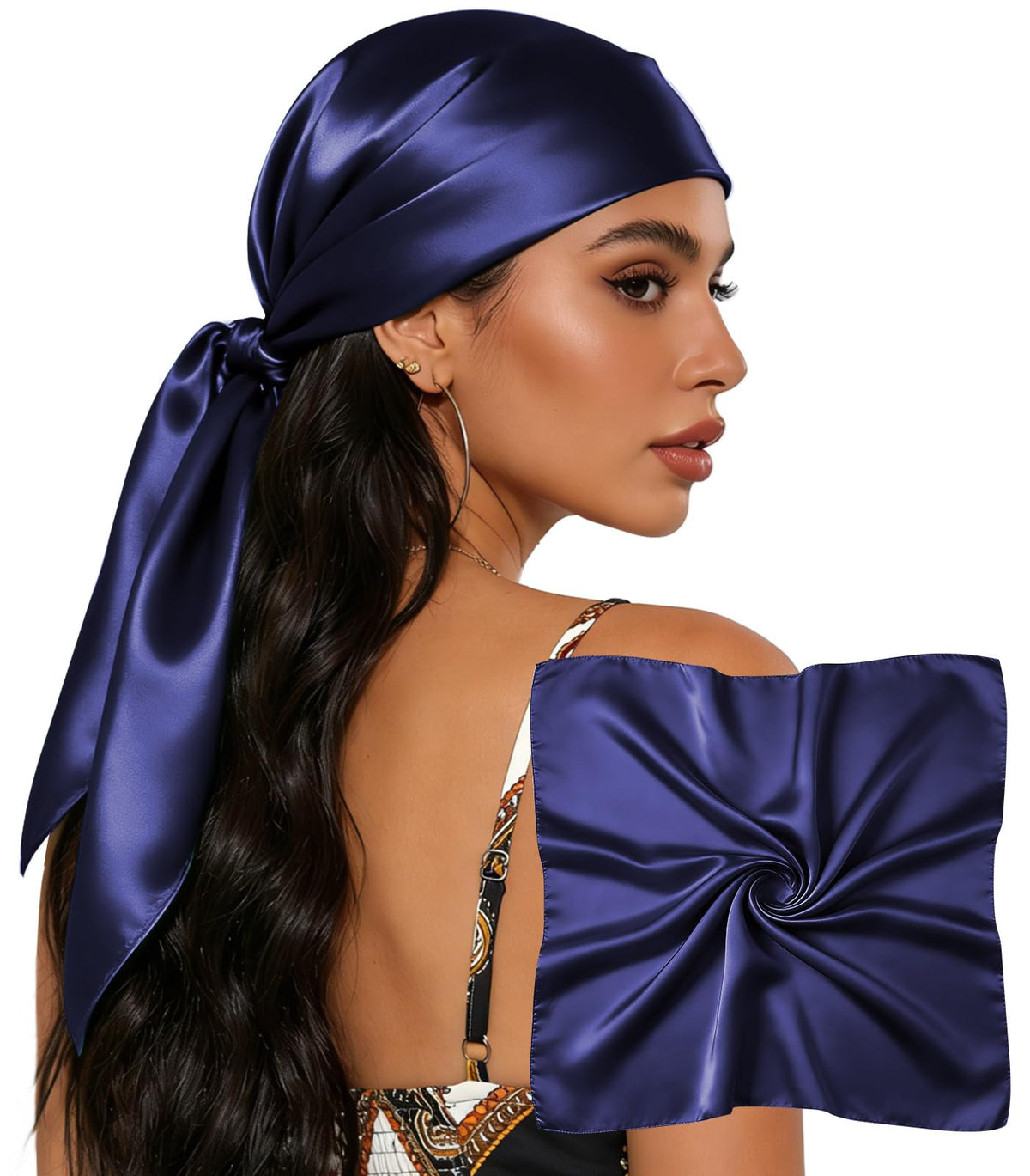Sumolux Head Hair Scarf for Women 35" Like Satin Silk Hair Wrapping Bandana