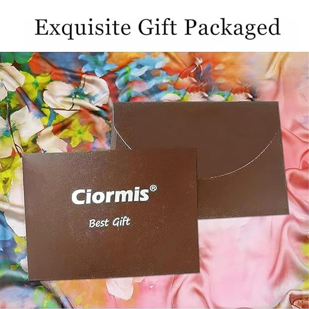 Ciormis 100% Mulberry Silk Scarf-Women's 21''/27''Square Silk Hair Head Scarf Neckerchief with Gift Packaged