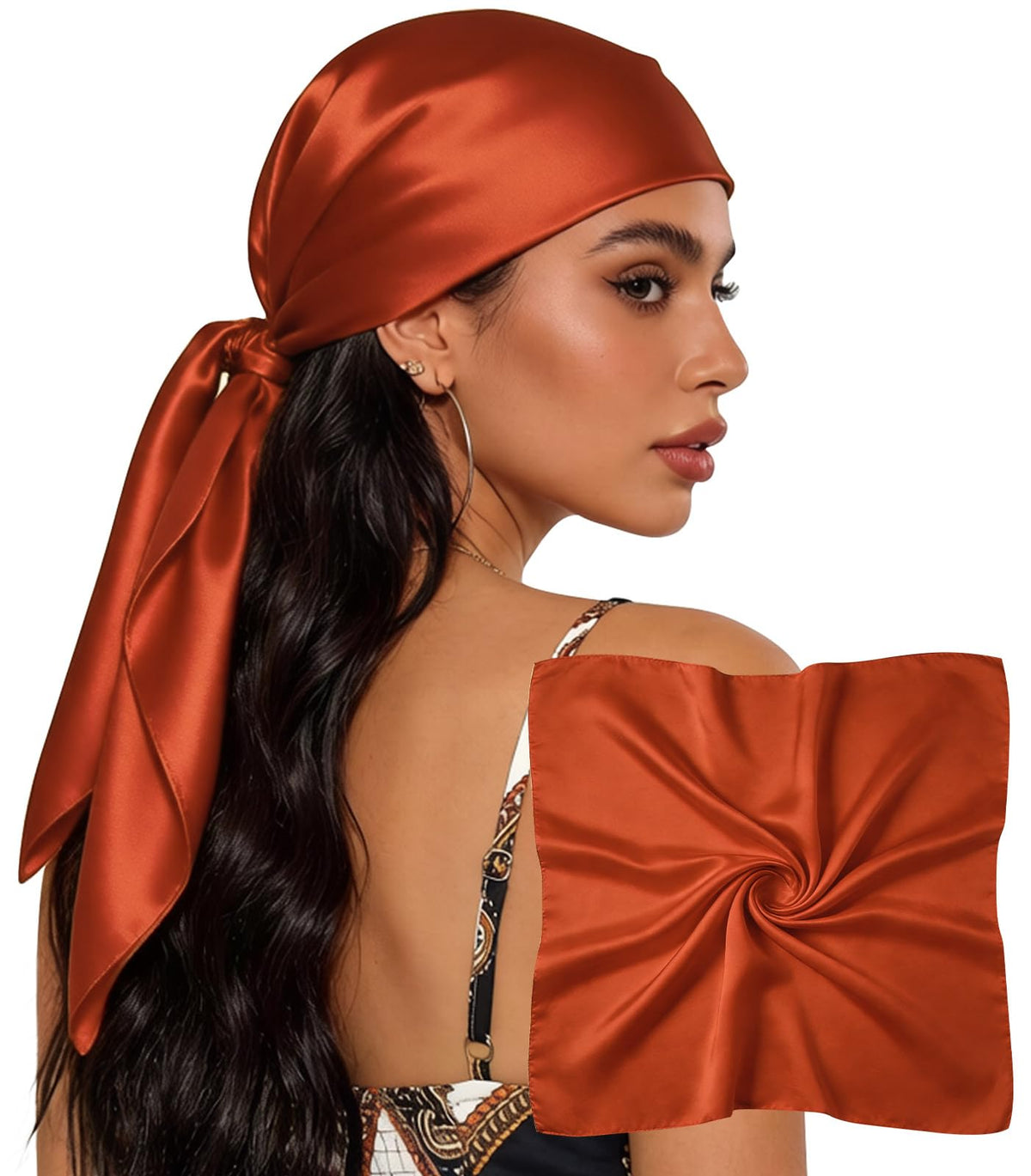 Sumolux Head Hair Scarf for Women 35" Like Satin Silk Hair Wrapping Bandana