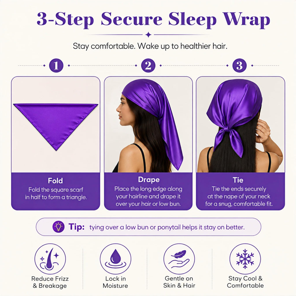 PoeticEHome 100% Mulberry Silk Head Scarf for Women, 35 x 35 Inch Square