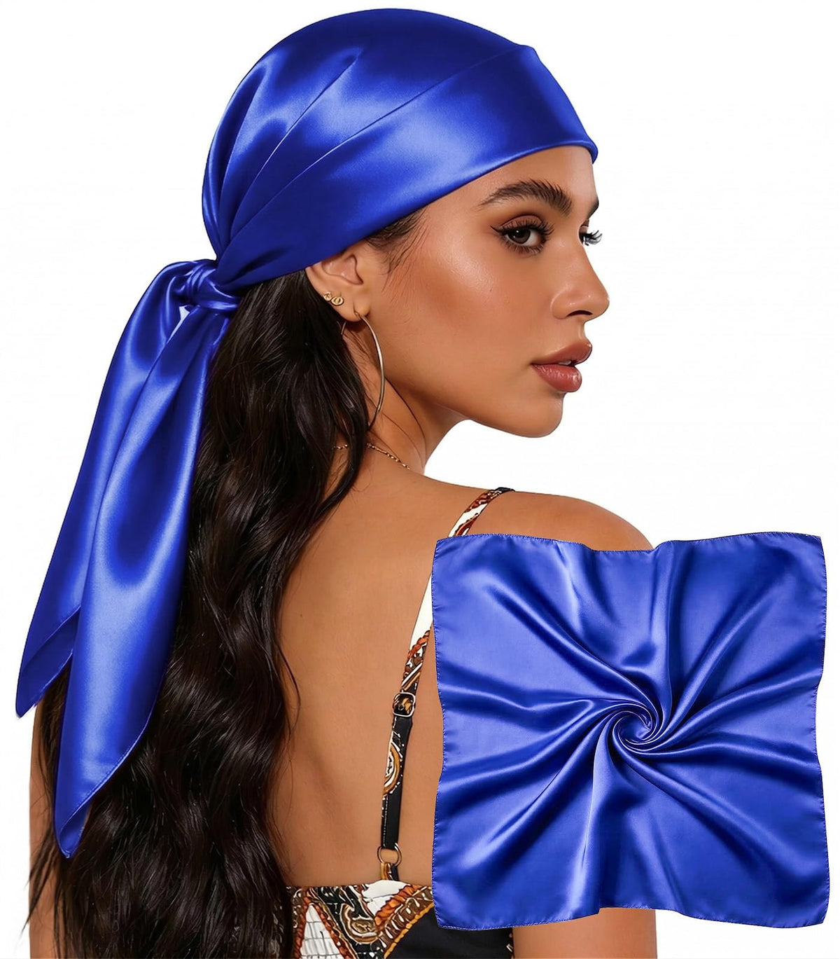 Sumolux Head Hair Scarf for Women 35" Like Satin Silk Hair Wrapping Bandana