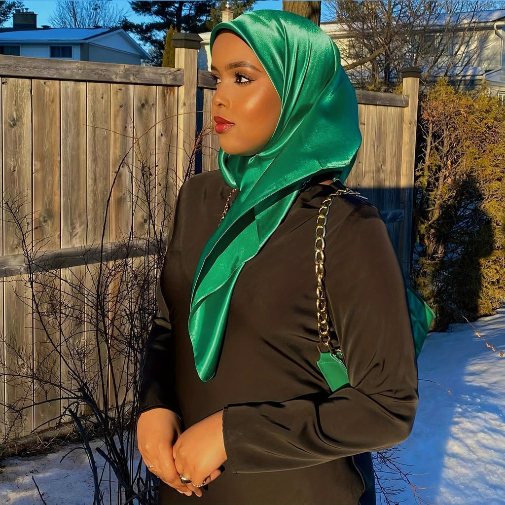 vimate 35" Square Silk Like Head Scarf - Women's Fashion Satin Scarf Bandana for Hair Wrapping at Night.