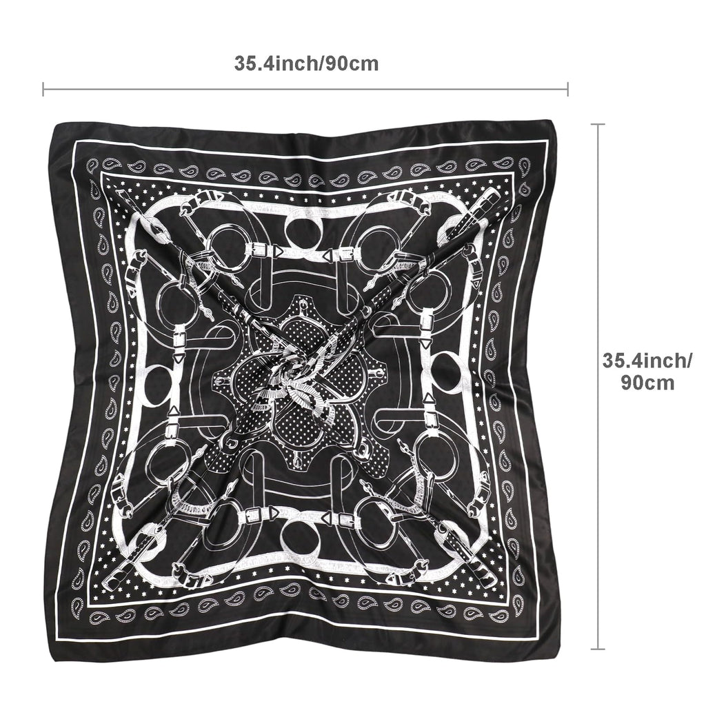 vimate 35" Square Silk Like Head Scarf - Women's Fashion Satin Scarf Bandana for Hair Wrapping at Night.