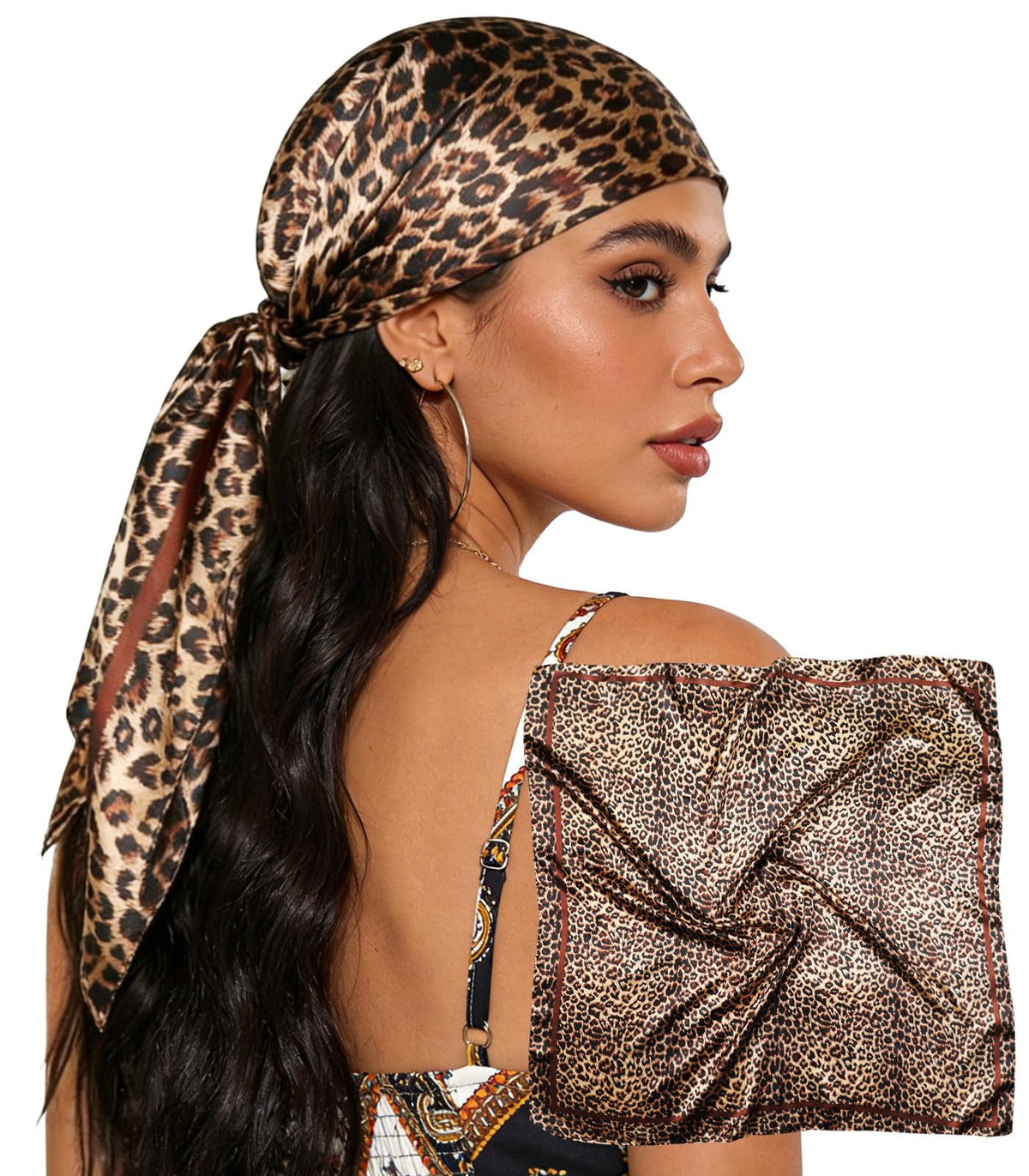 Sumolux Head Hair Scarf for Women 35" Like Satin Silk Hair Wrapping Bandana