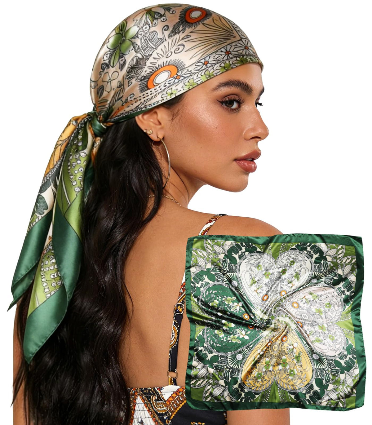 Sumolux Head Hair Scarf for Women 35" Like Satin Silk Hair Wrapping Bandana