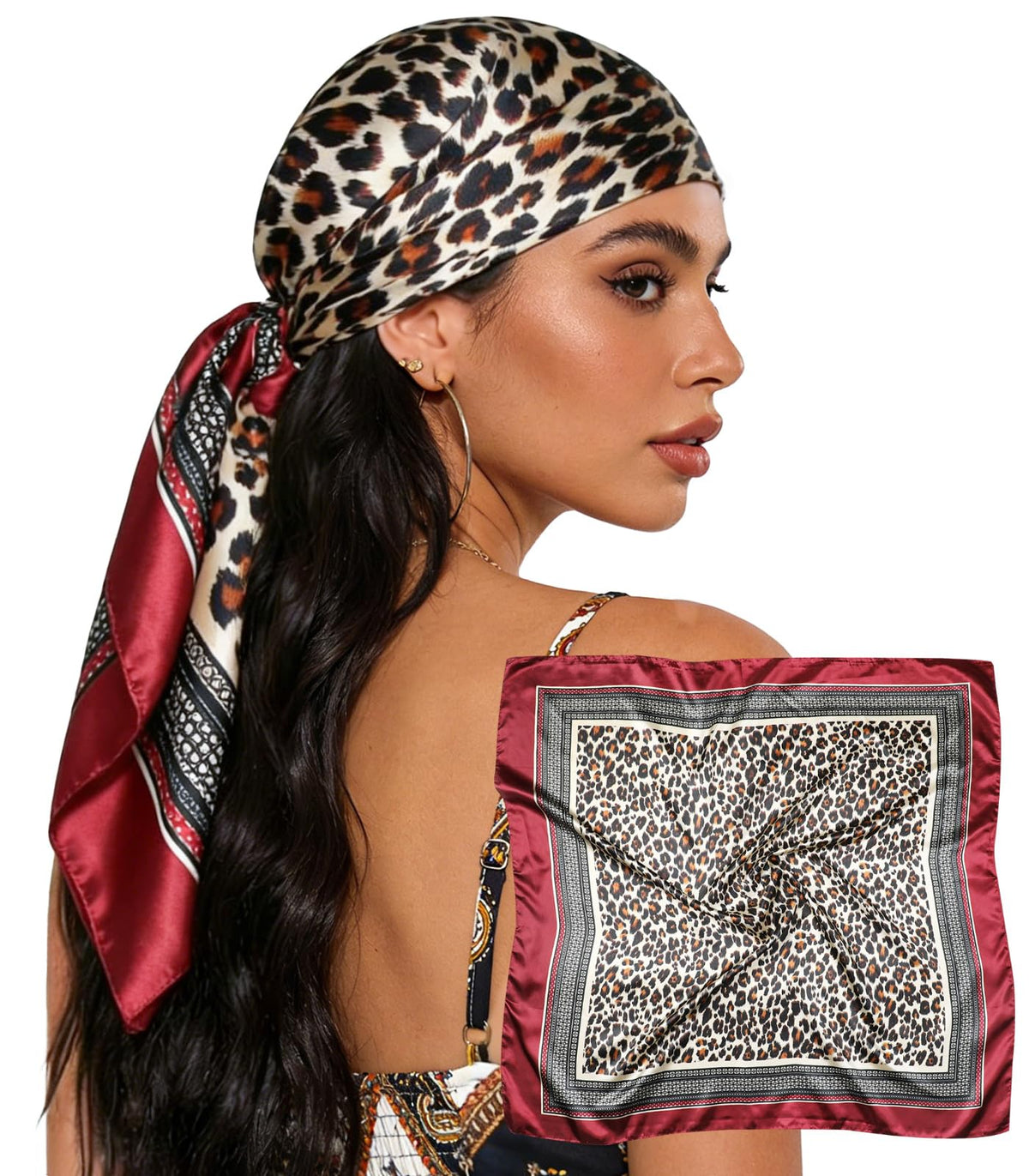 Sumolux Head Hair Scarf for Women 35" Like Satin Silk Hair Wrapping Bandana