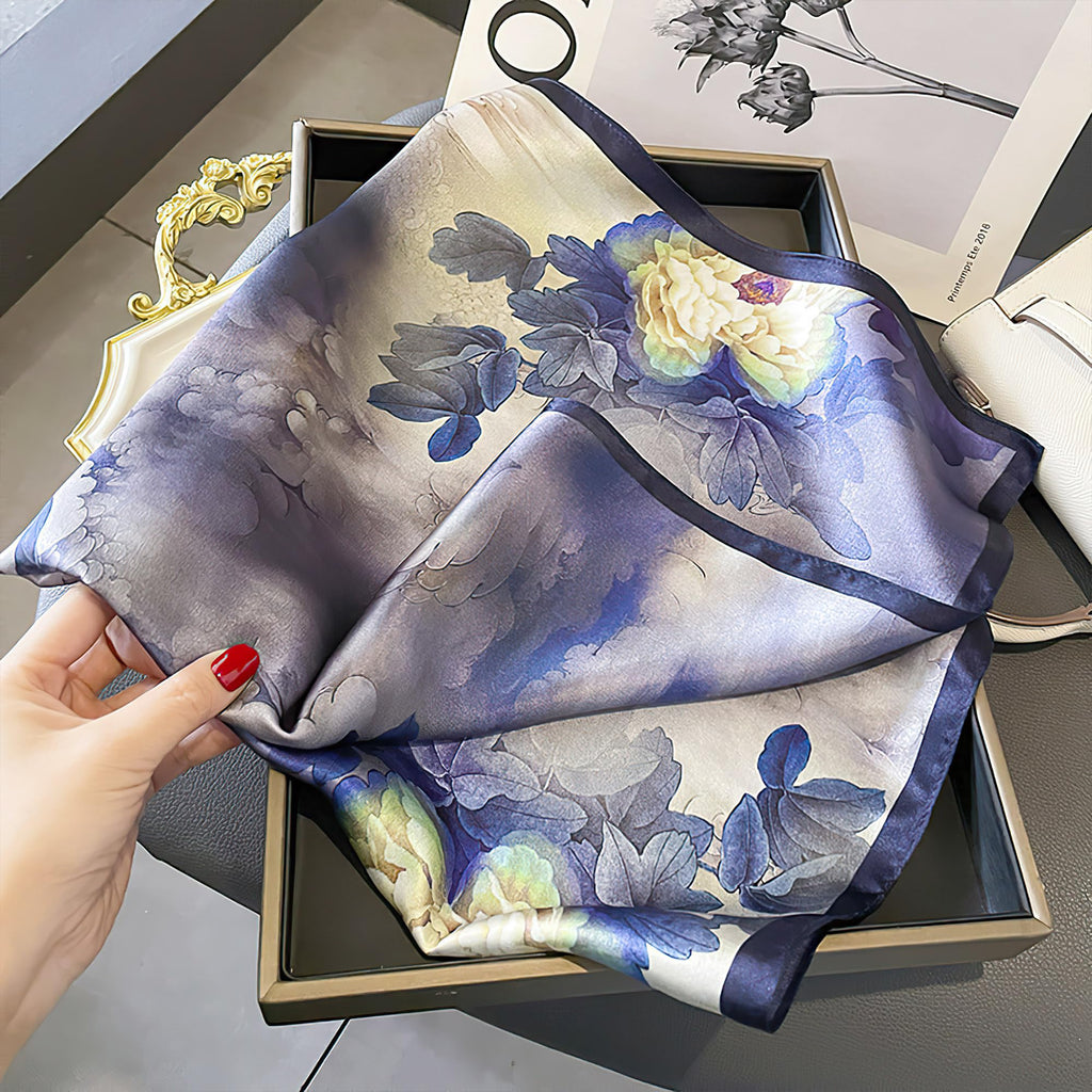 Ciormis 100% Mulberry Silk Scarf-Women's 21''/27''Square Silk Hair Head Scarf Neckerchief with Gift Packaged
