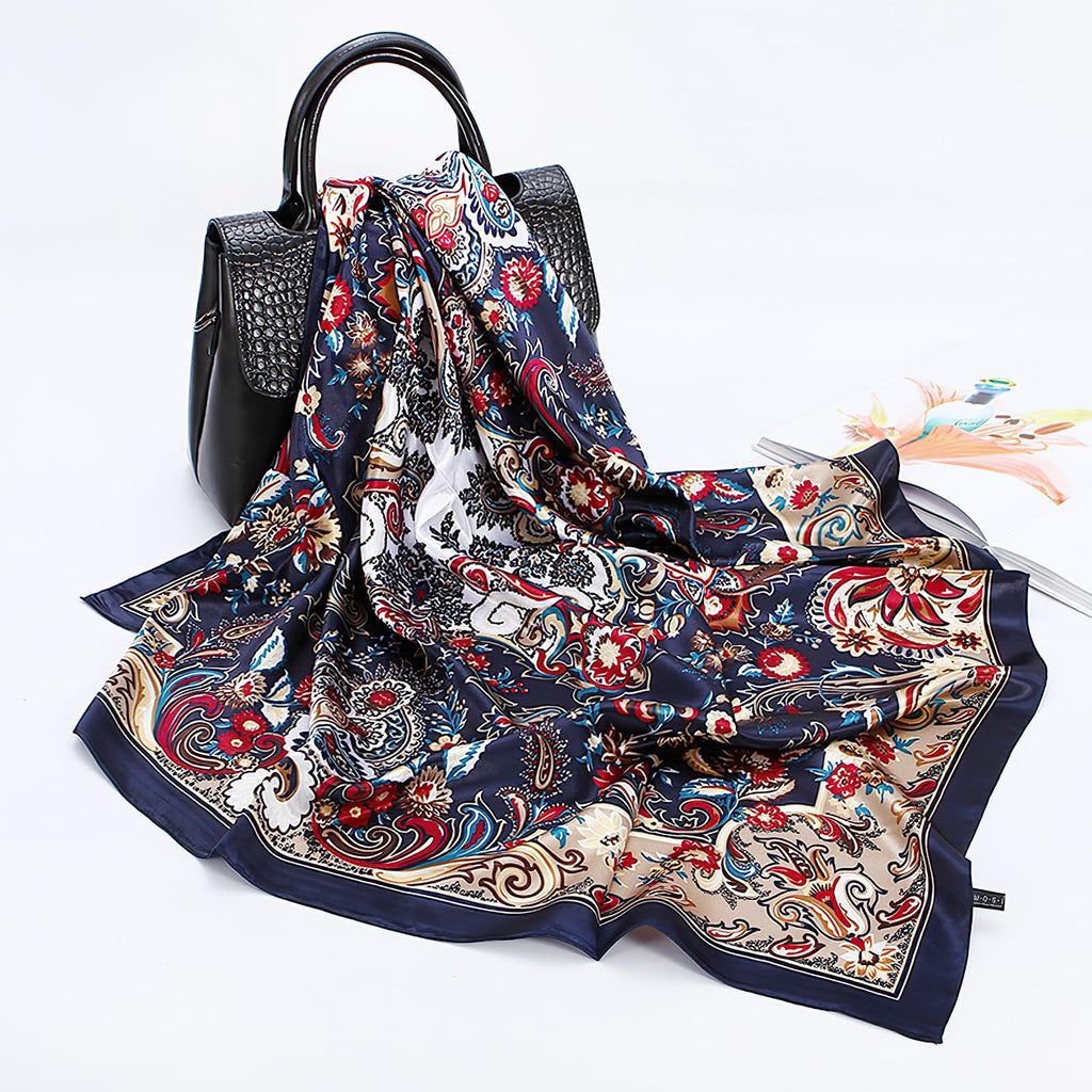 vimate 35" Square Silk Like Head Scarf - Women's Fashion Satin Scarf Bandana for Hair Wrapping at Night.