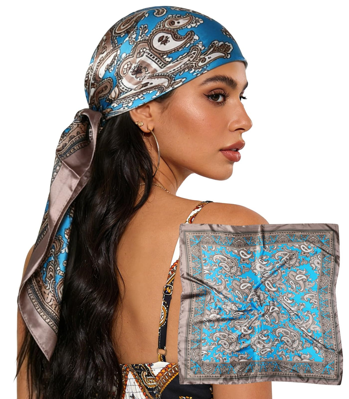Sumolux Head Hair Scarf for Women 35" Like Satin Silk Hair Wrapping Bandana