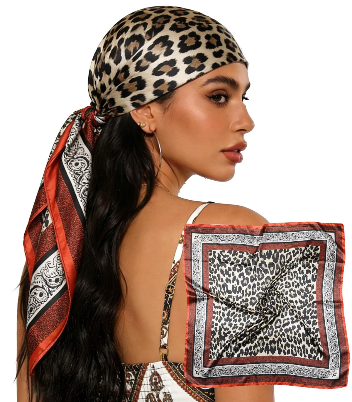 Sumolux Head Hair Scarf for Women 35" Like Satin Silk Hair Wrapping Bandana