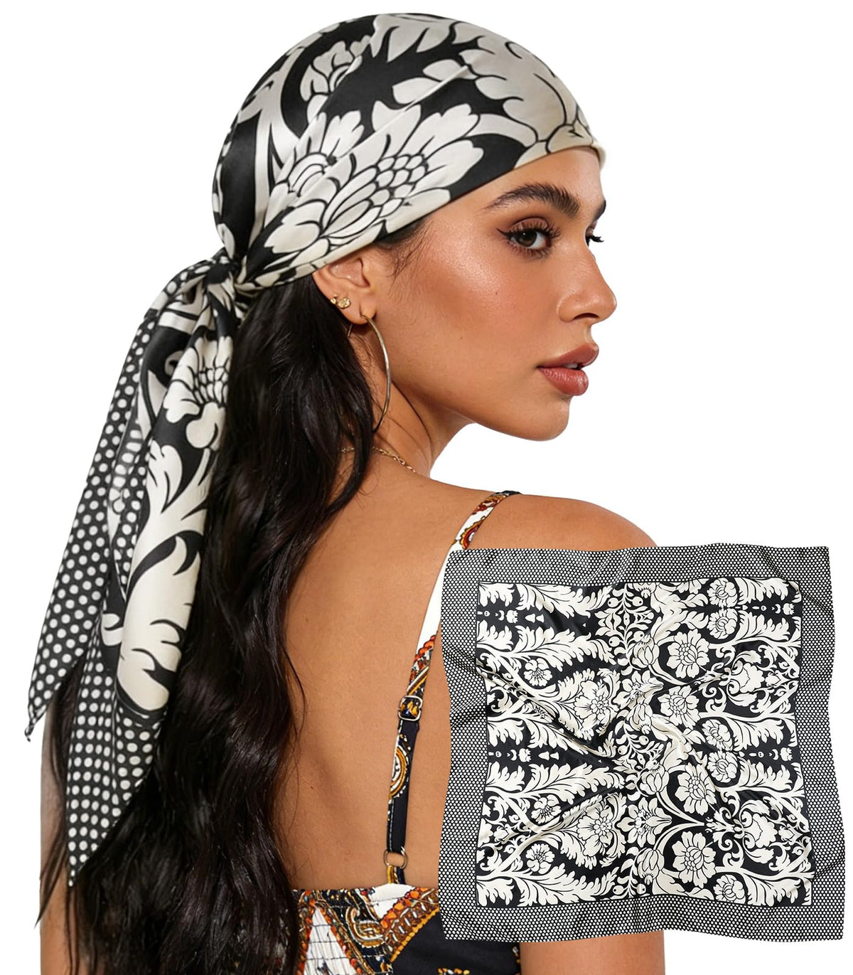 Sumolux Head Hair Scarf for Women 35" Like Satin Silk Hair Wrapping Bandana