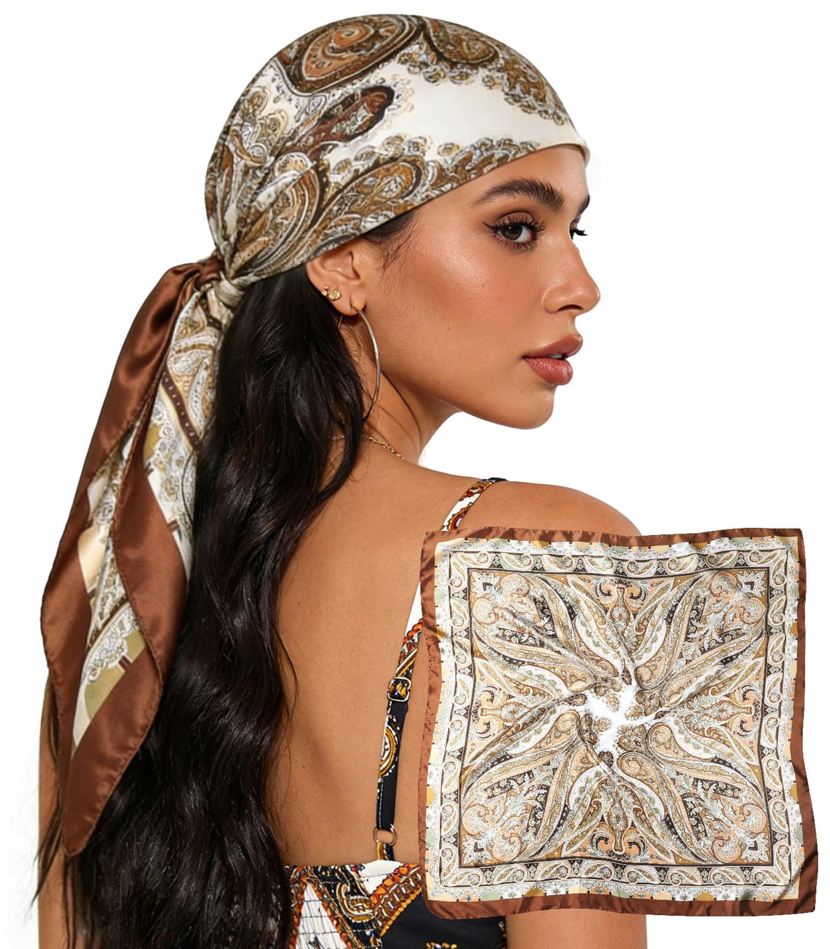 Sumolux Head Hair Scarf for Women 35" Like Satin Silk Hair Wrapping Bandana