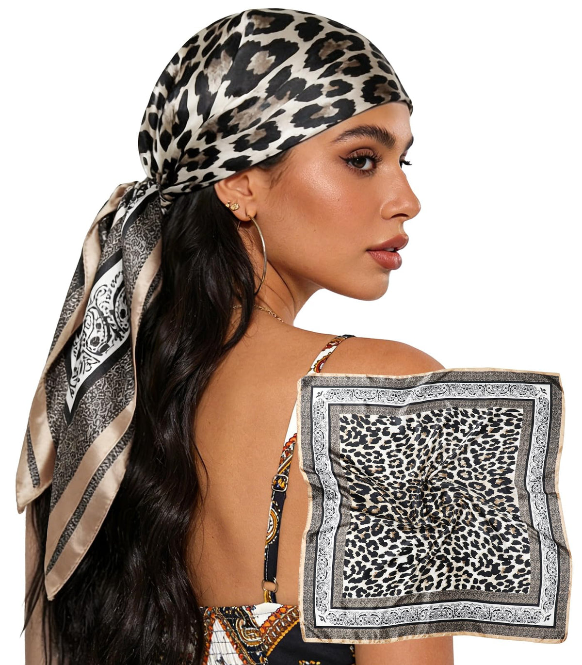 Sumolux Head Hair Scarf for Women 35" Like Satin Silk Hair Wrapping Bandana