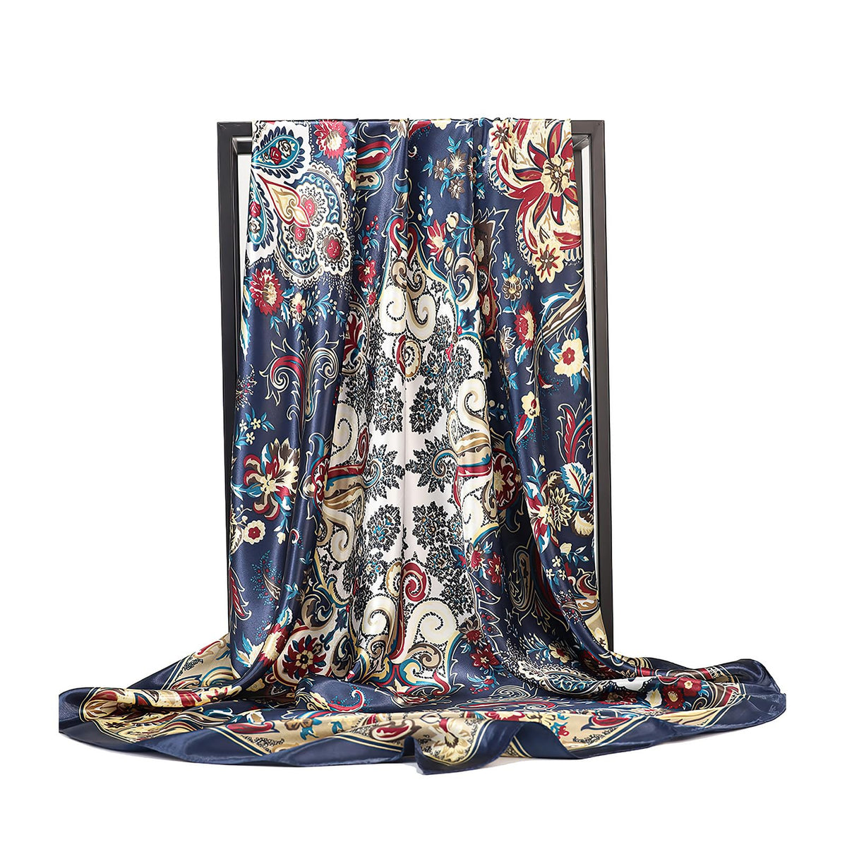 vimate 35" Square Silk Like Head Scarf - Women's Fashion Satin Scarf Bandana for Hair Wrapping at Night.