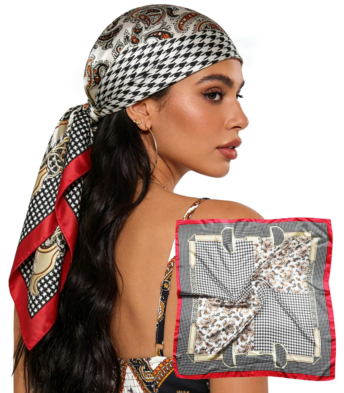 Sumolux Head Hair Scarf for Women 35" Like Satin Silk Hair Wrapping Bandana