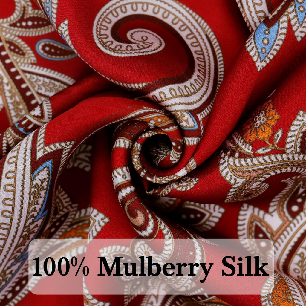 Ciormis 100% Mulberry Silk Scarf-Women's 21''/27''Square Silk Hair Head Scarf Neckerchief with Gift Packaged
