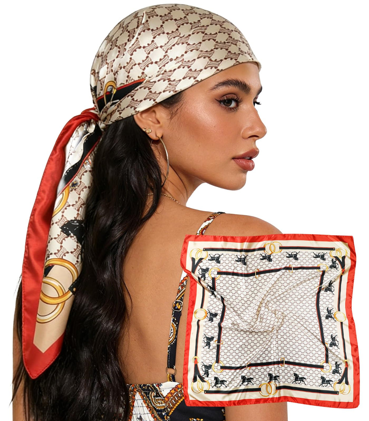 Sumolux Head Hair Scarf for Women 35" Like Satin Silk Hair Wrapping Bandana